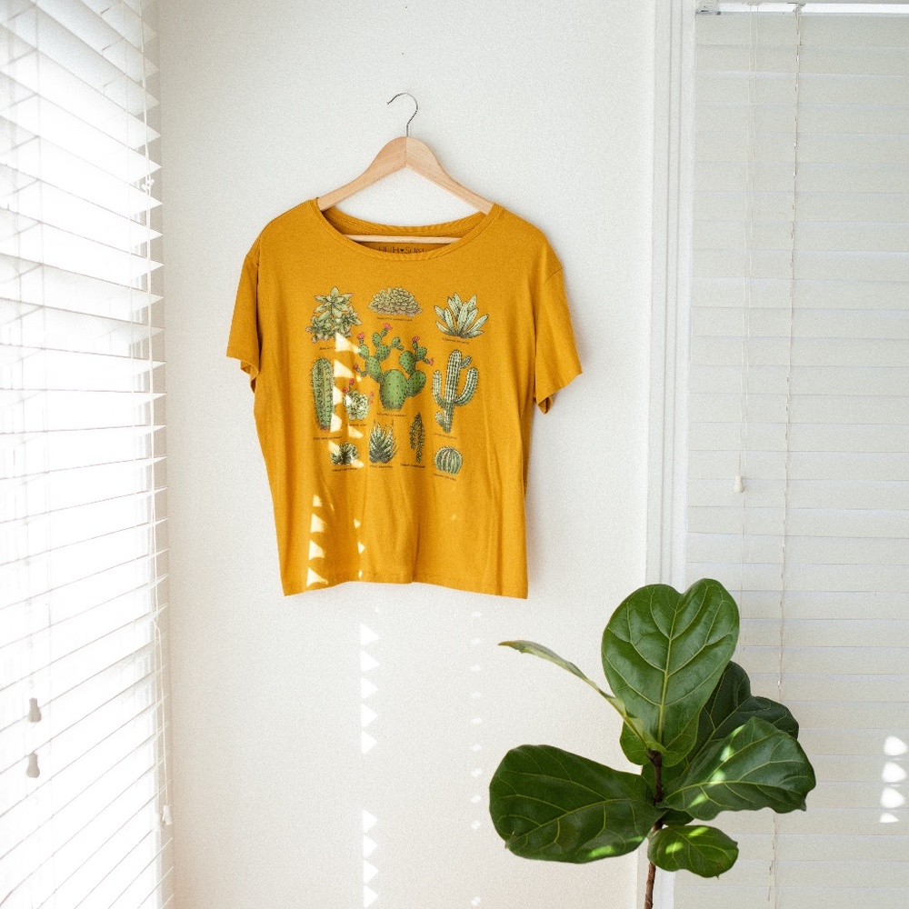 Target Fifth Sun Mustard Cactus Tee